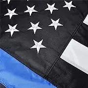 Thin Blue Line Flags 4x6 FT Outdoor Heavy Duty, Black and Blue American Police Flag Honoring Law Enforcement Officers, Embroidered Stars - Sewn Stripes - Brass Grommets - UV Protection