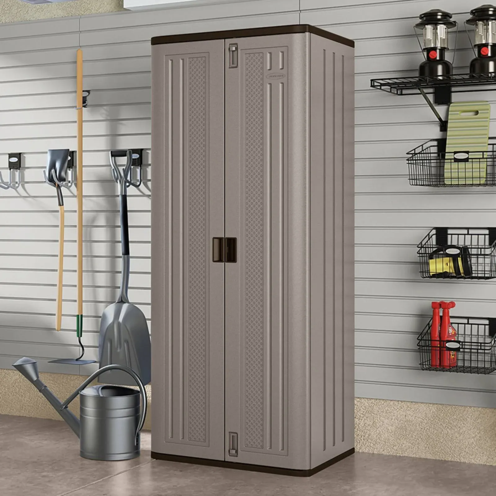 Suncast Tall Storage Cabinet, Gray