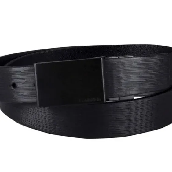 Calvin Klein Men's Saffiano Reversible Plaque Belt - Black - S