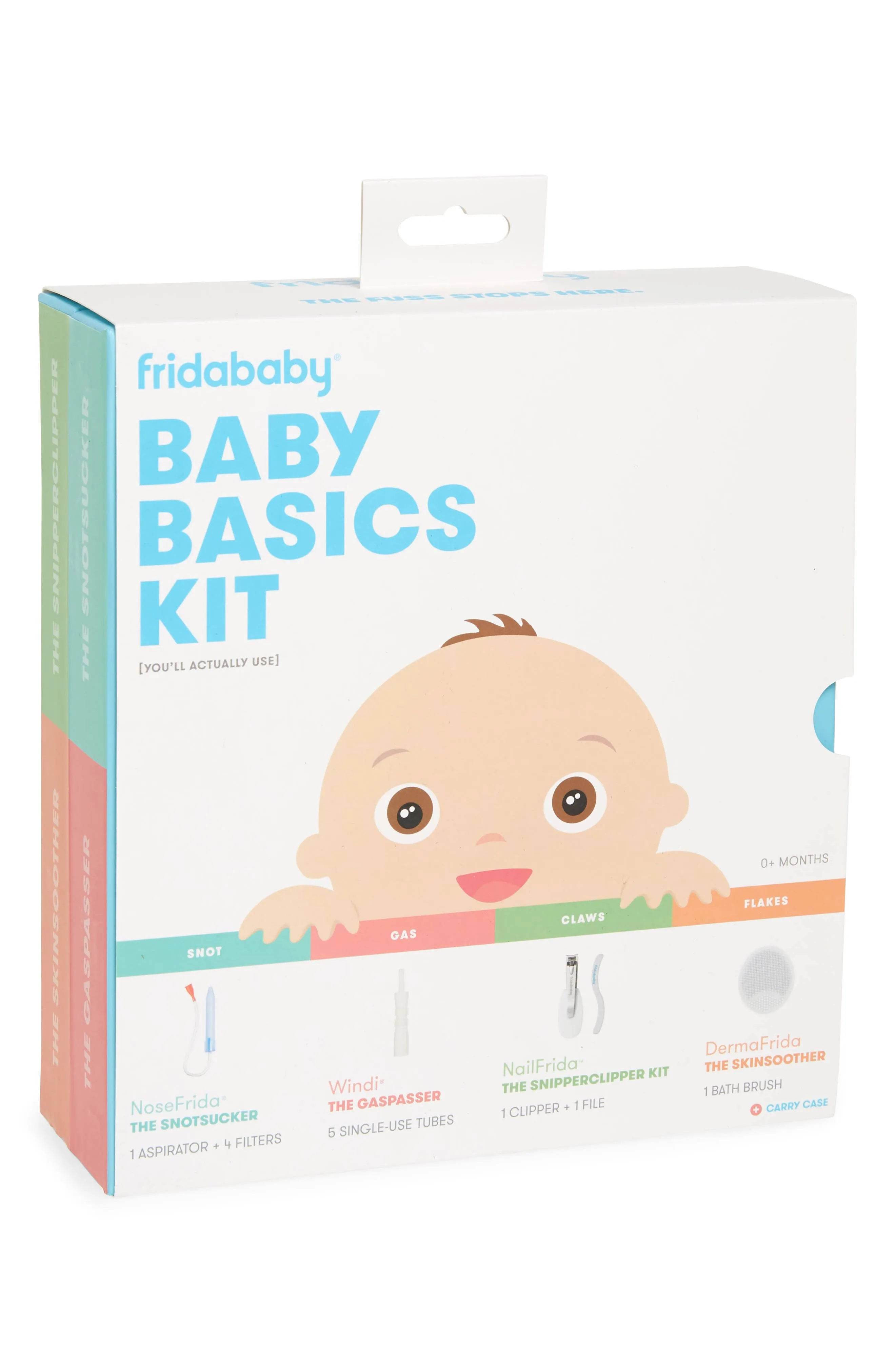 Frida Baby Baby Basics Kit|Includes NoseFrida, NailFrida, Windi, DermaFrida + Silicone Carry Case