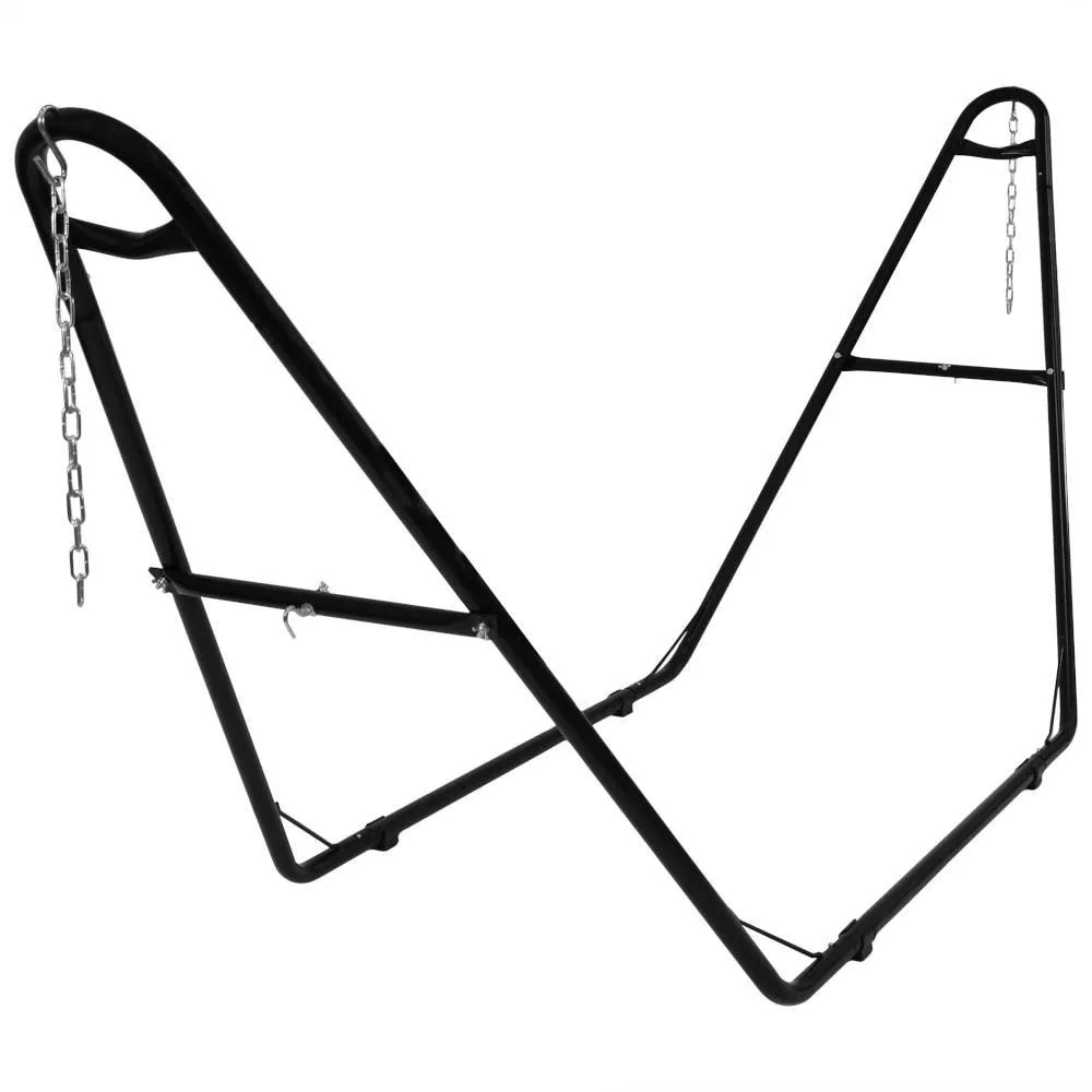 Sunnydaze Heavy-Duty Universal Multi-Use Heavy-Duty Steel Hammock Stand for 9 to 14 Feet Hammocks - 550 lb Weight Capacity - Black