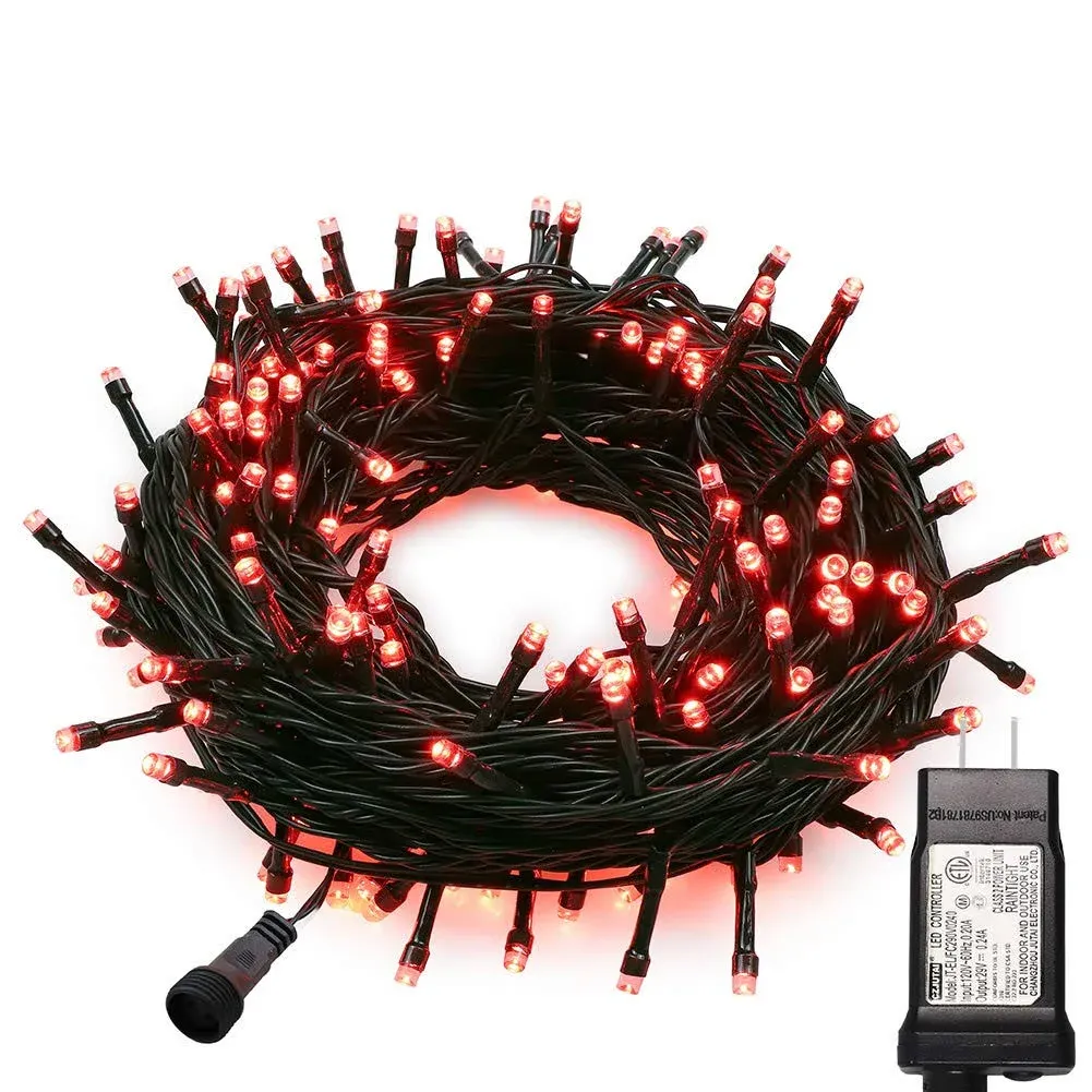 MYGOTO 33FT 100 LEDs Halloween String Lights,Green Wire Waterproof 100L Red 