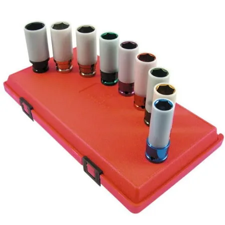 Sunex Tools Impact Socket Set 9-Piece+Metric<wbr/>+ Low Profile W/ Heavy Duty Case