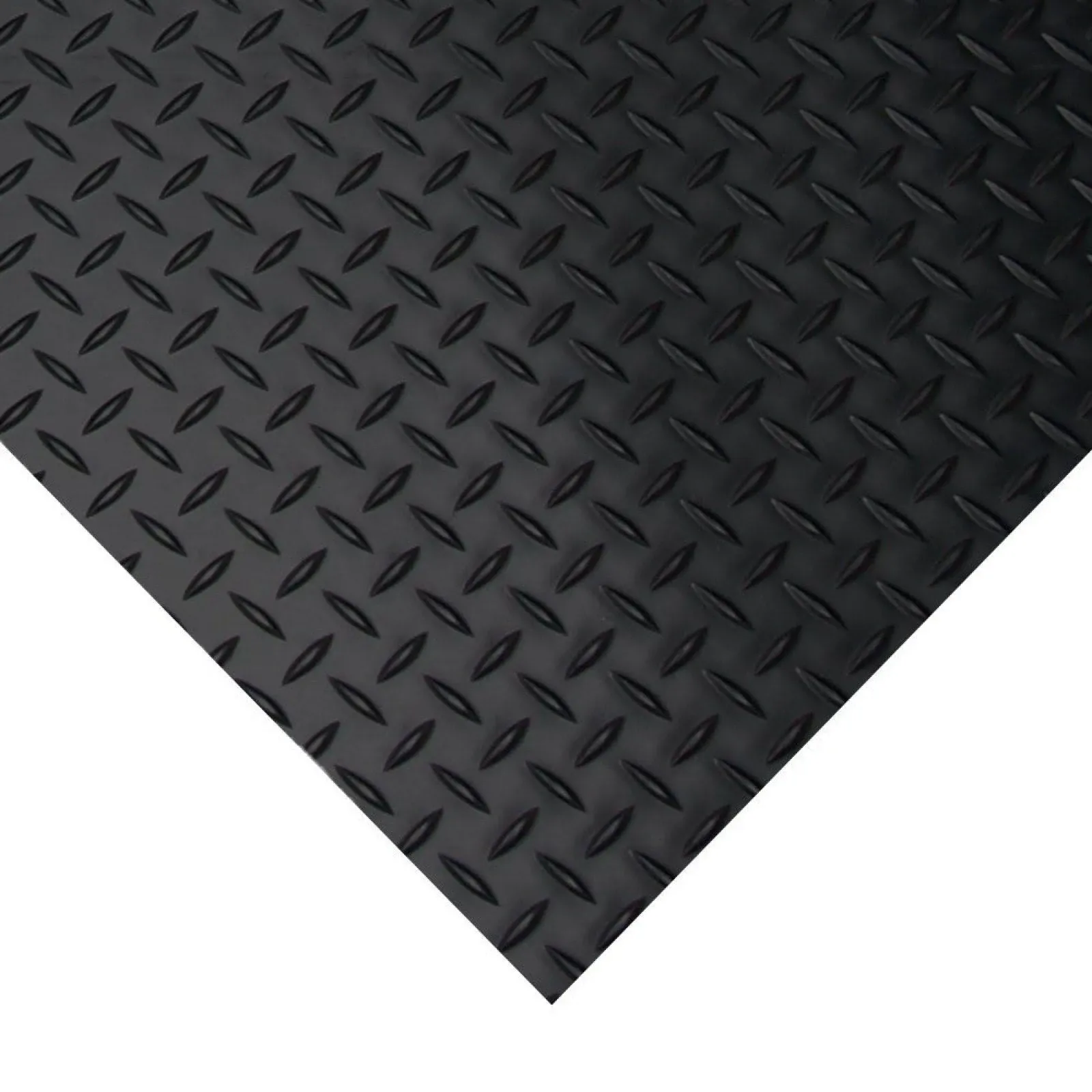 Rubber-Cal Diamond Plate Rubber Flooring Rolls 1/8-Inch x 4 x 8-Feet Black