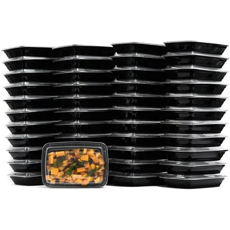 [25 PACK] Reusable 28 oz Food Storage Containers with Lids by EcoQuality Rectangular BPA Free Freezer, Microwave & Dishwasher Safe Airtight & Watertight Stackable, Lunch Meal Prep, To-Go, Bento Box