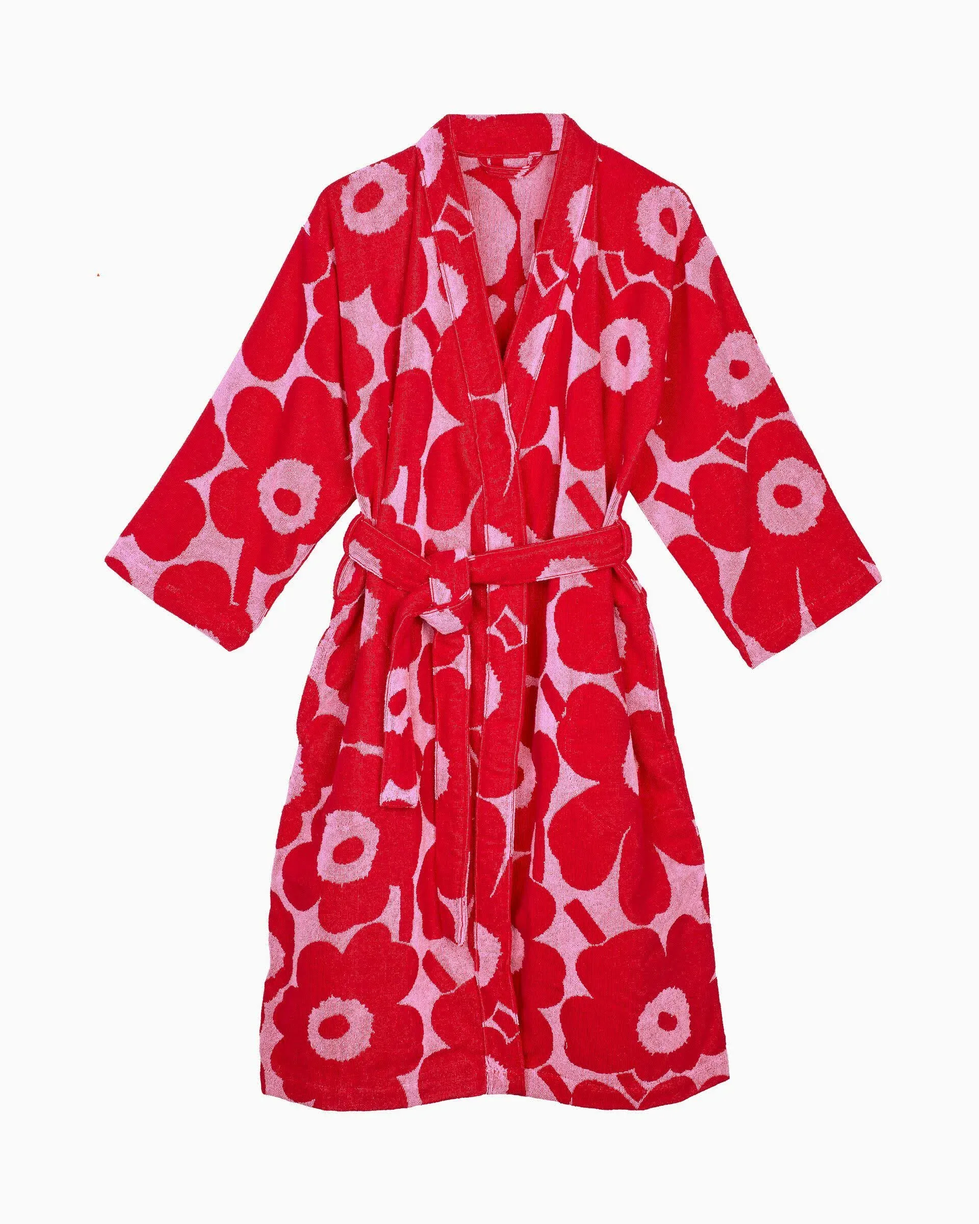 Marimekko Unikko Bathrobe Red/Pink Large