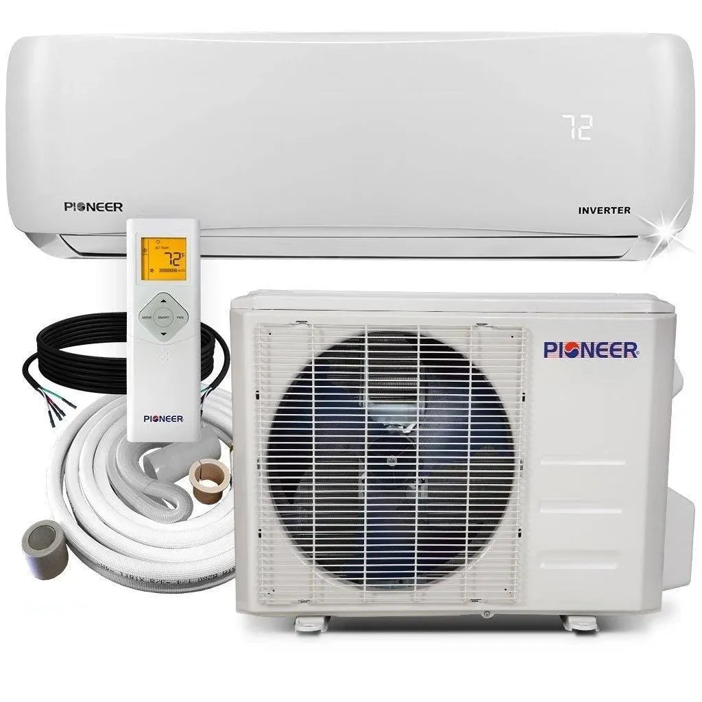 Pioneer 12,000 BTU SEER2 Ductless Mini-Split Inverter++ Energy-Star Air Conditioner Heat Pump System Full Set 115V