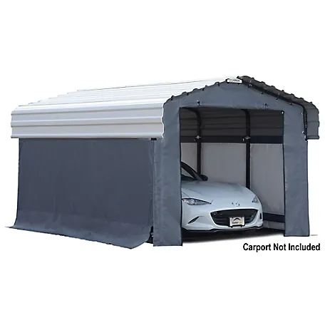 Arrow Carport w/ Drive-Through Access 10&#039; x 15&#039; Enclosure Kit Heat-Sealed Seams