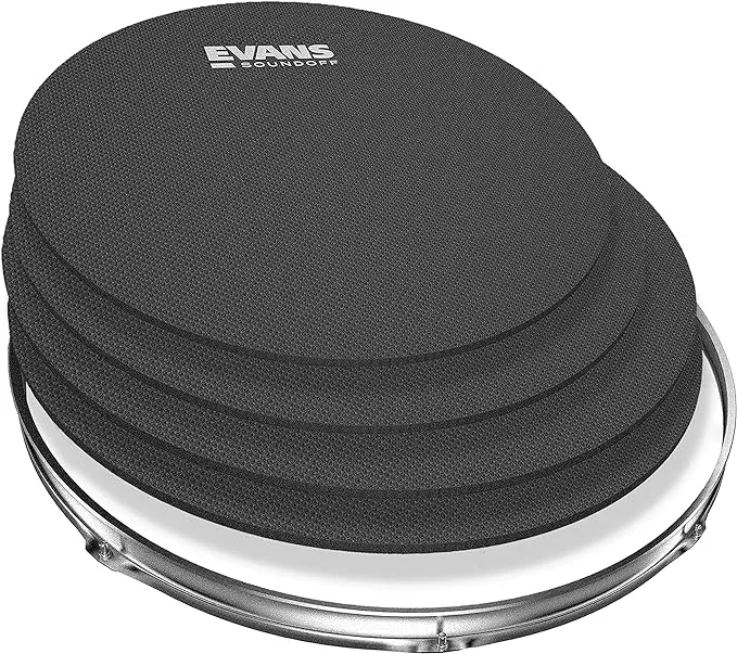 Evans Soundoff Drum Mute Pads - Full Box Drum Pad Set - Drum Mutes Pack - 3 Cymbals, 4 Tom/Snare, & 1 Bass Drum Mute - Great for Silencing Drum Kits to Practice - Standard Set