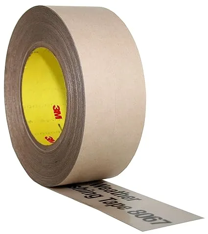 3M All Weather Flashing Tape 8067, 2 in x 75 ft, 1 Roll, Adhesive Backed Split Liner, Prevents Moisture Intrusion, Waterproof Flashing Seals Doors, Windows, Openings in Wood Frame Construction, Tan3M All Weather Flashing Tape 8067, 2 in x 75 ft, 1 Roll, 