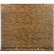 Radiance Cord Free, Roll-up Reed Shade, Cocoa, 60" W x 72" L