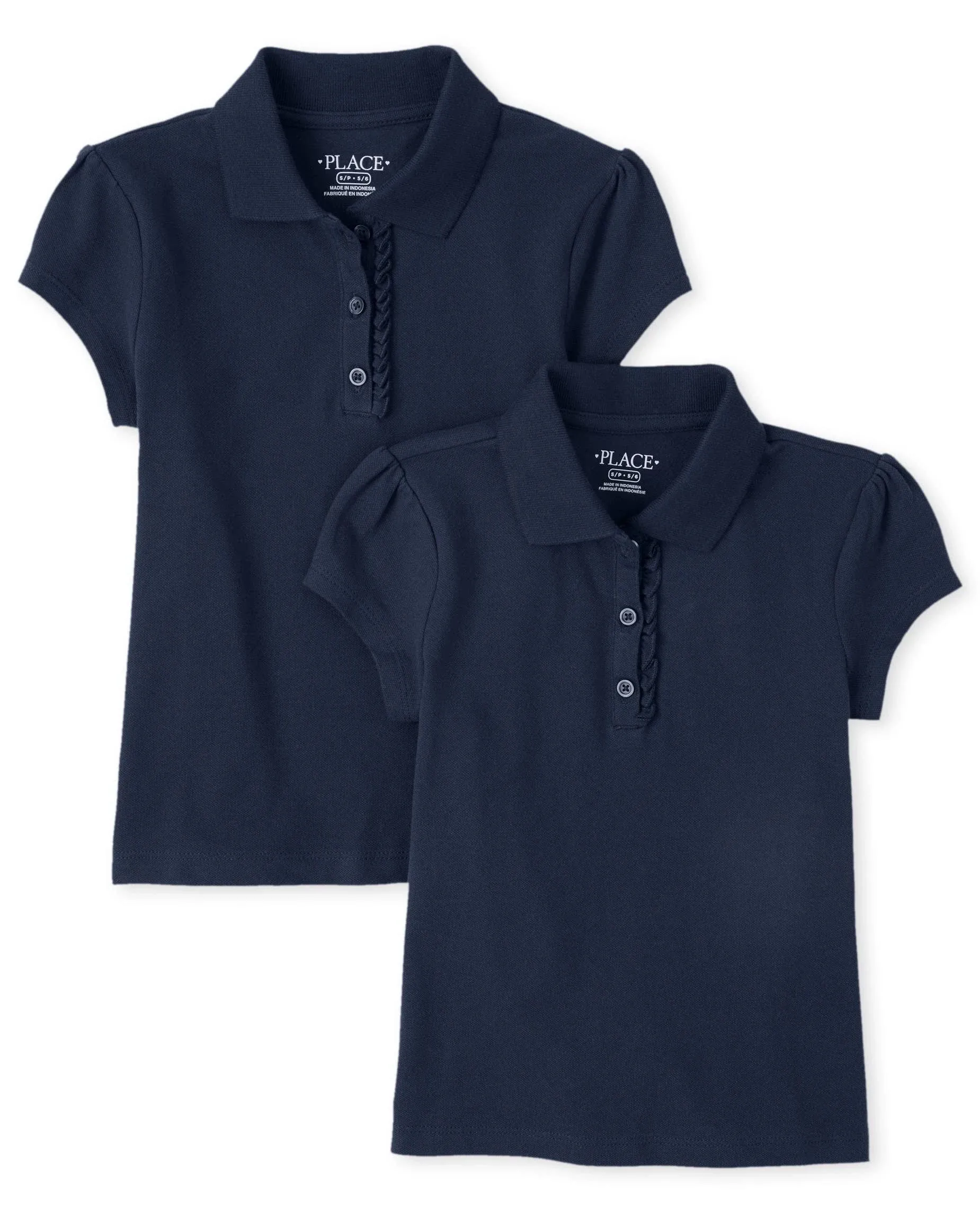 The Children's Place Girls Short Sleeve Ruffle Pique Polo Multipack