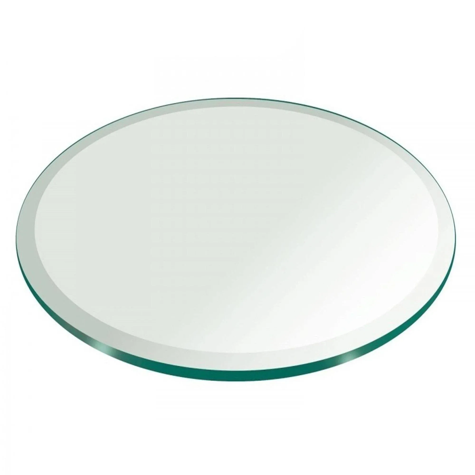 26" inch Round Glass Table Top 1/2" Thick Tempered Beveled Edge by Fab Glass and Mirror