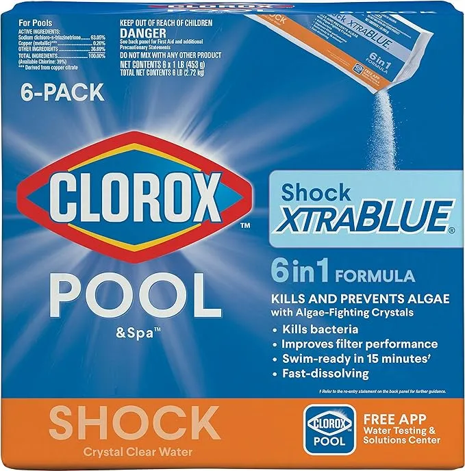 Clorox Pool&Spa Shock XtraBlue2 (12 1-lb Bags)Clorox Pool&Spa Shock XtraBlue2 (12 1-lb Bags)