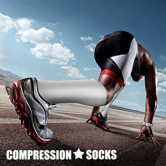 CHARMKING Compression Socks for Women & Men Circulation (3 Pairs) 15-20 mmHg Is Best Athletic for Running, Flight Travel, Crossfit, Cycling, Pregnant