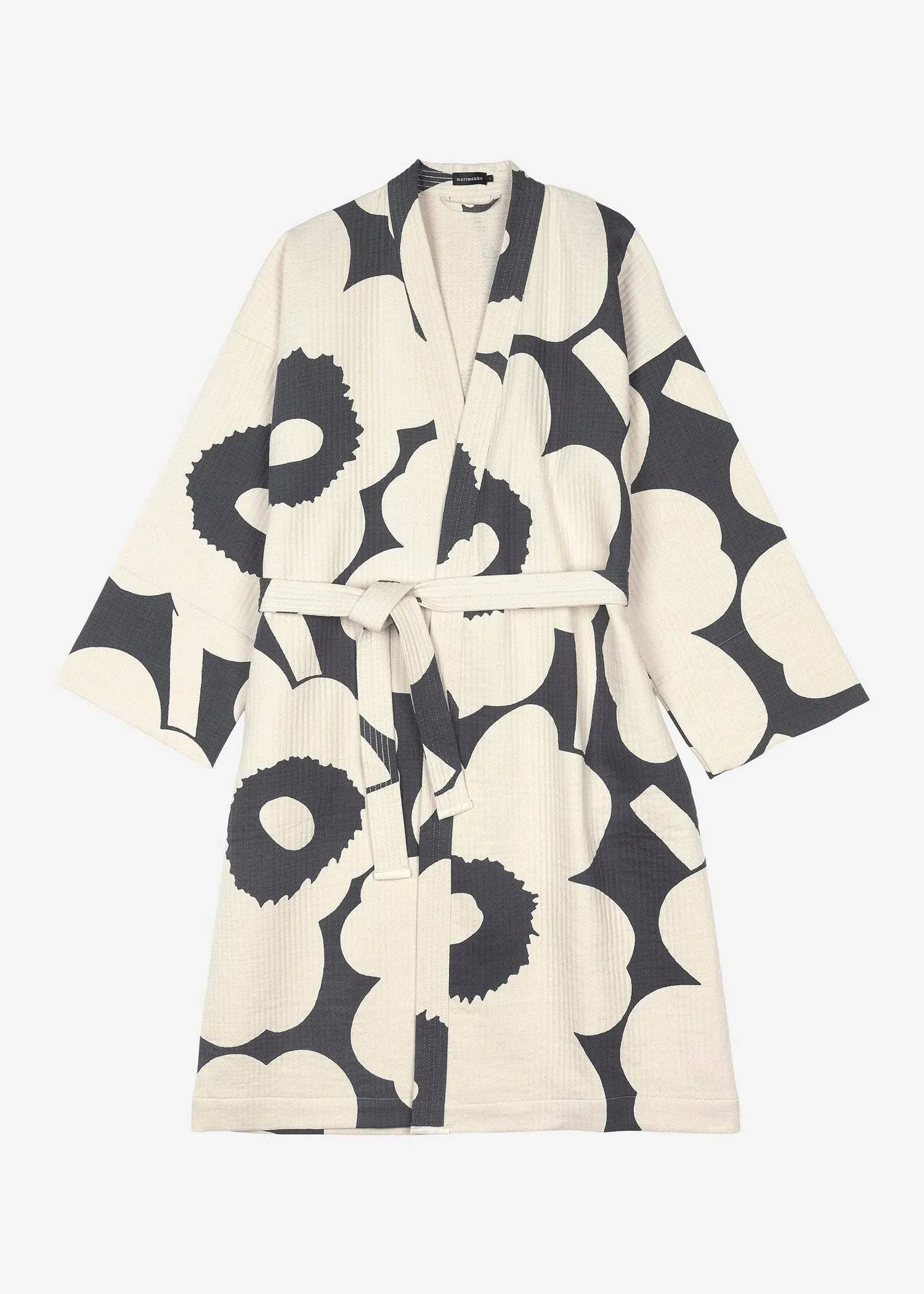 Marimekko Unikko Bathrobe, Grey - Off-White