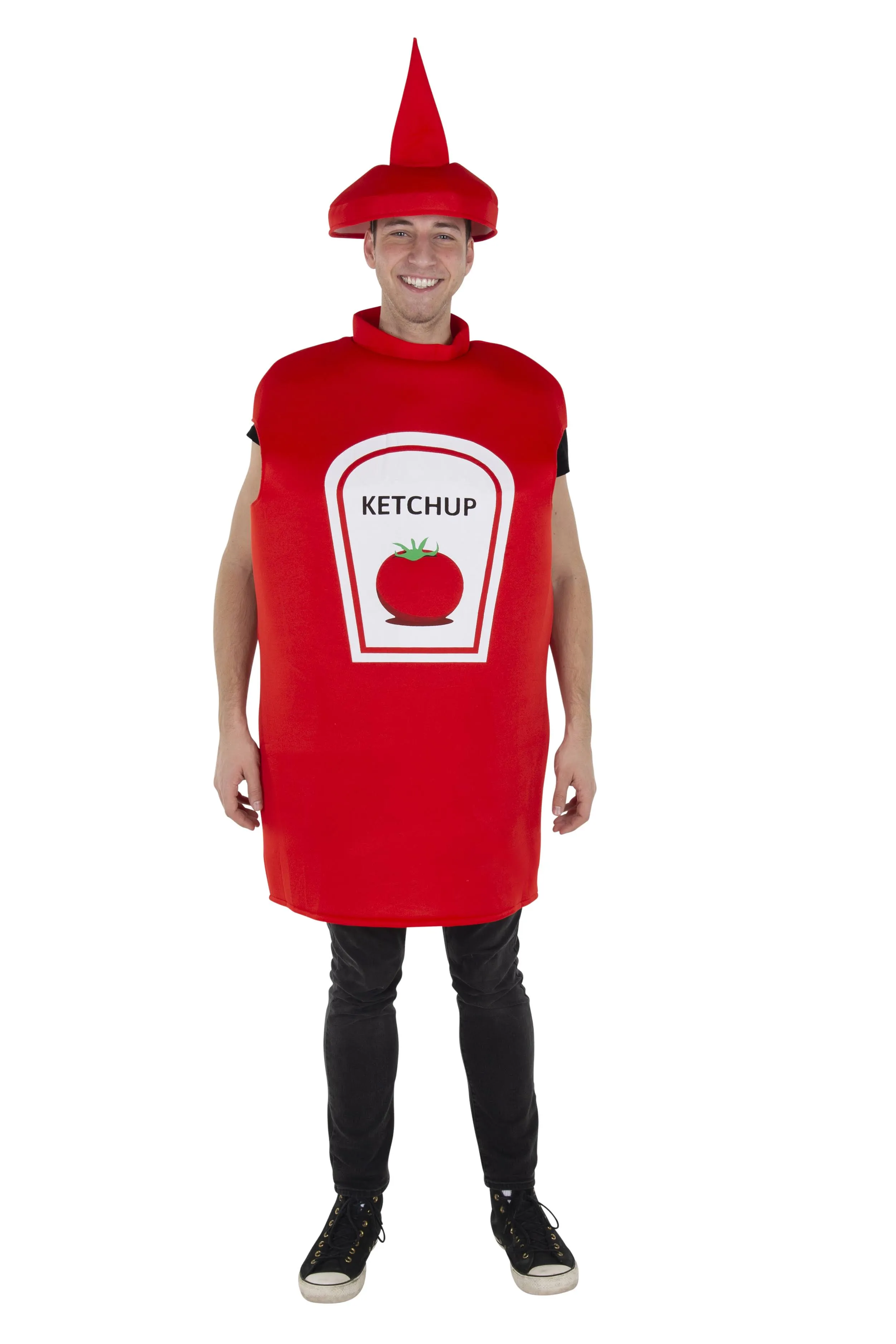 Dress Up America Halloween Adults Ketchup Bottle Costume - One Size