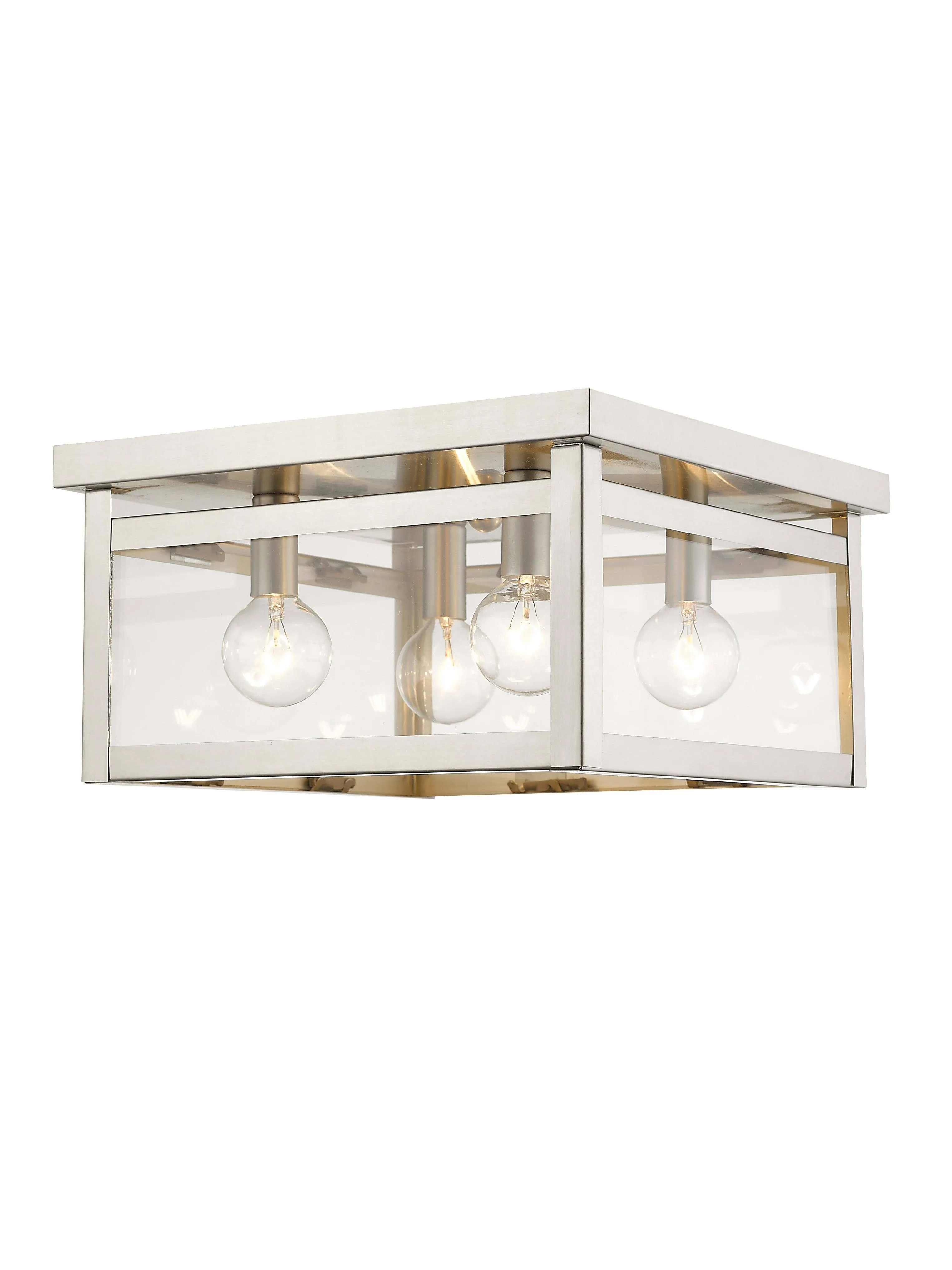 Livex Lighting 4032-91 Milford 4-Light Ceiling Mount, Brushed Nickel, 6.00x11.00x11.00