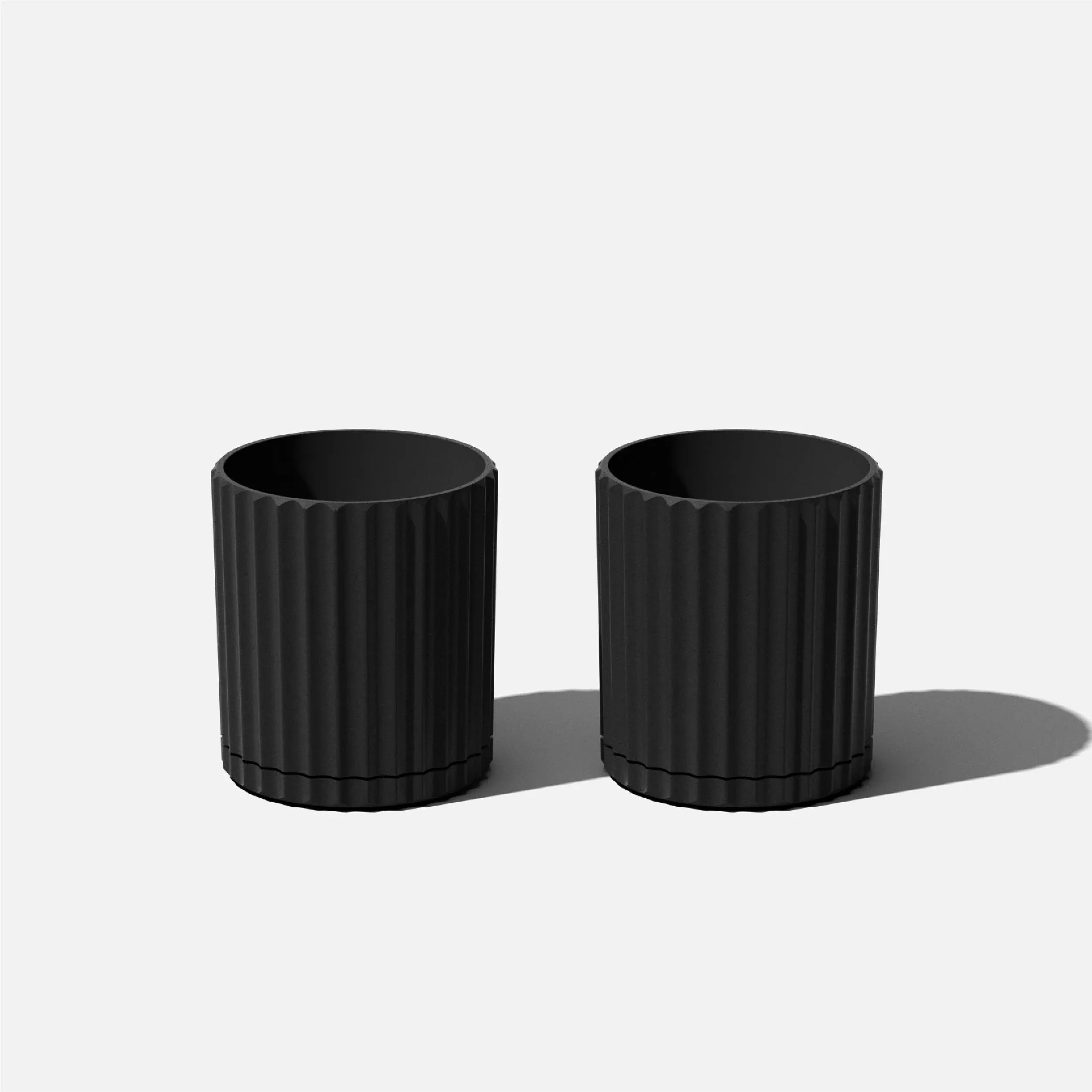 Veradek Demi 6 in. Round Black Plastic Pot Planter (2-Pack)