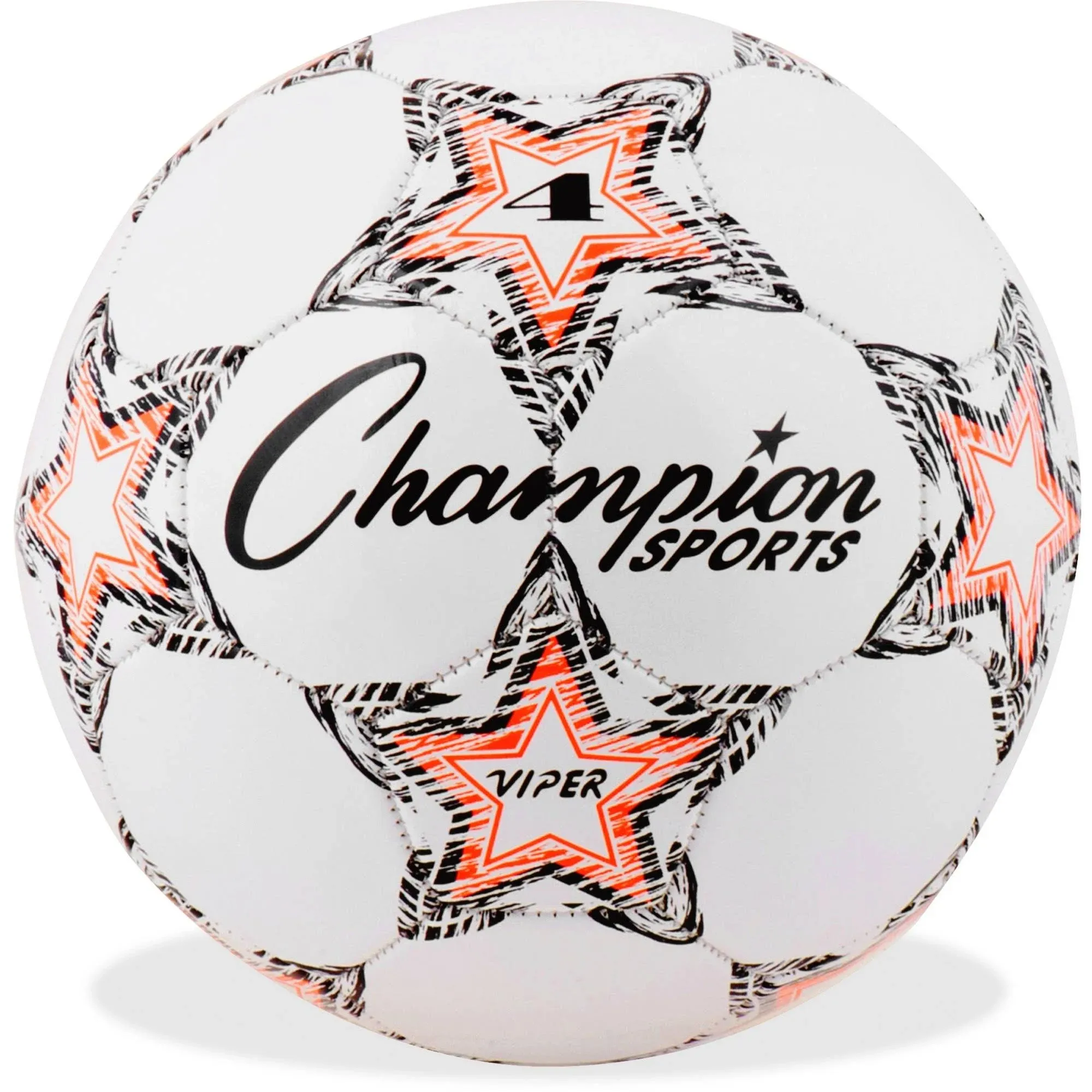 Champion Sports Viper Soccer Ball Size 4 White