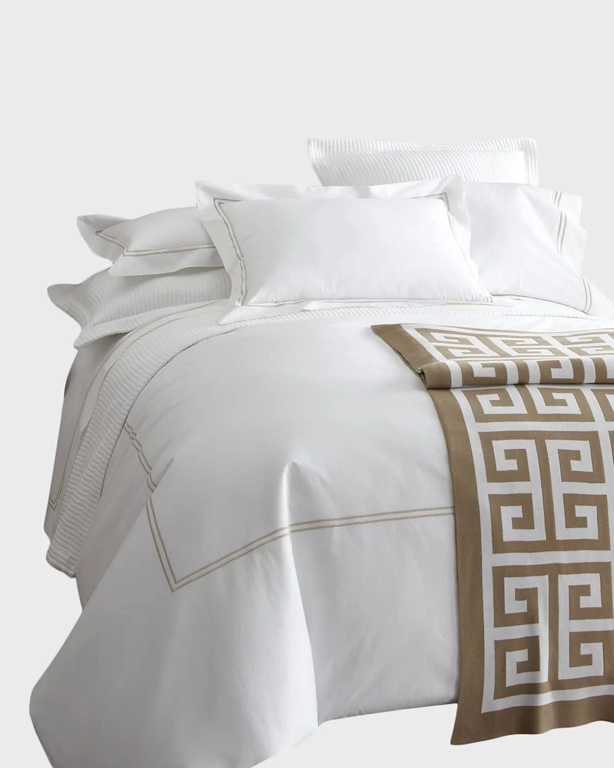 Grande Hotel Duvet Cover - White/Navy - Sferra - Full/Queen