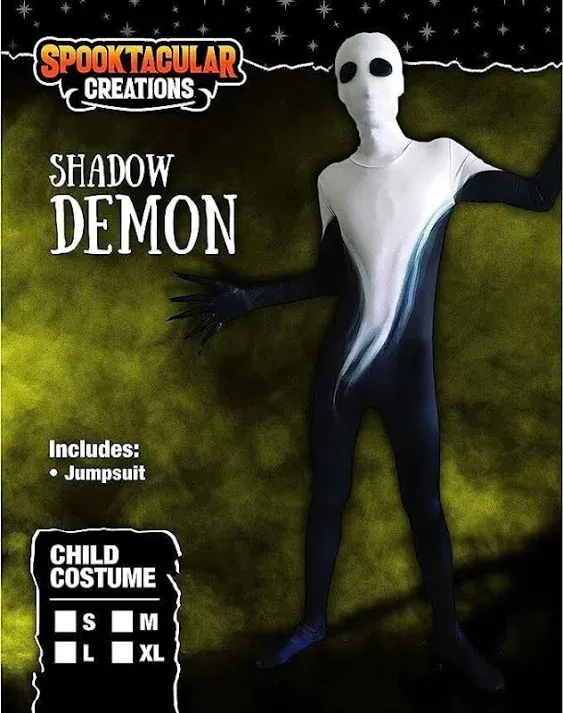 Scary Shadow Demon, Deluxe Kids Costume Set For Halloween Dress Up