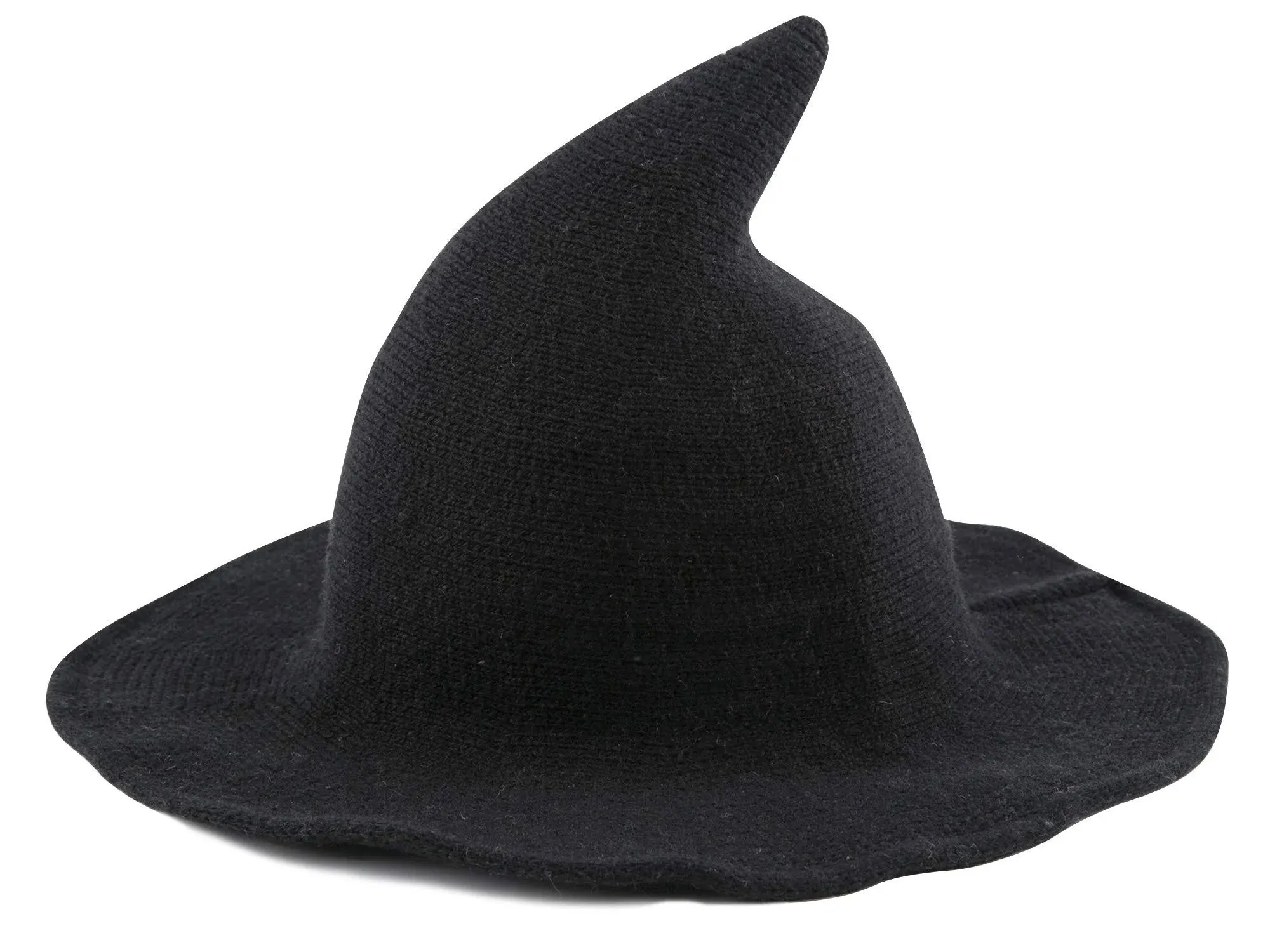 Edoneery Halloween Witch Hat for Women Wide Brim Foldable Pointed Cap for Halloween Party Costume Accessory