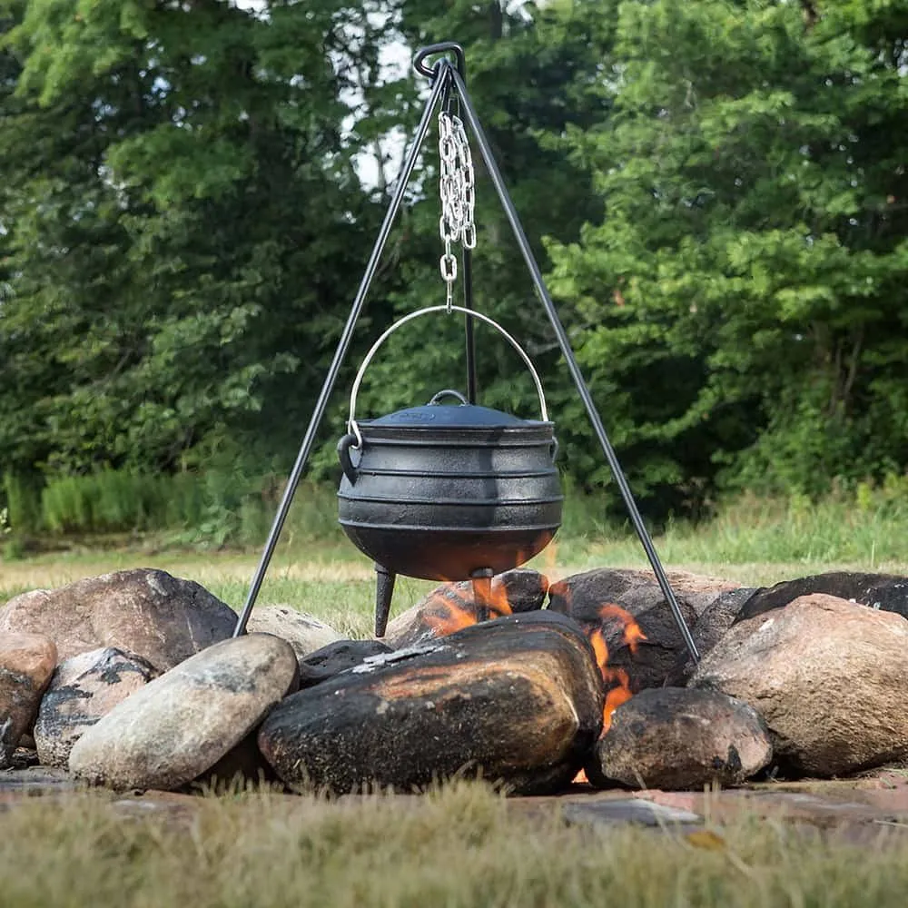 Lehman's Campfire Cooking Kettle Pot - Cast Iron Potje Dutch Oven with 3 Legs and Lid, 10.5 inch, 2 Gallon