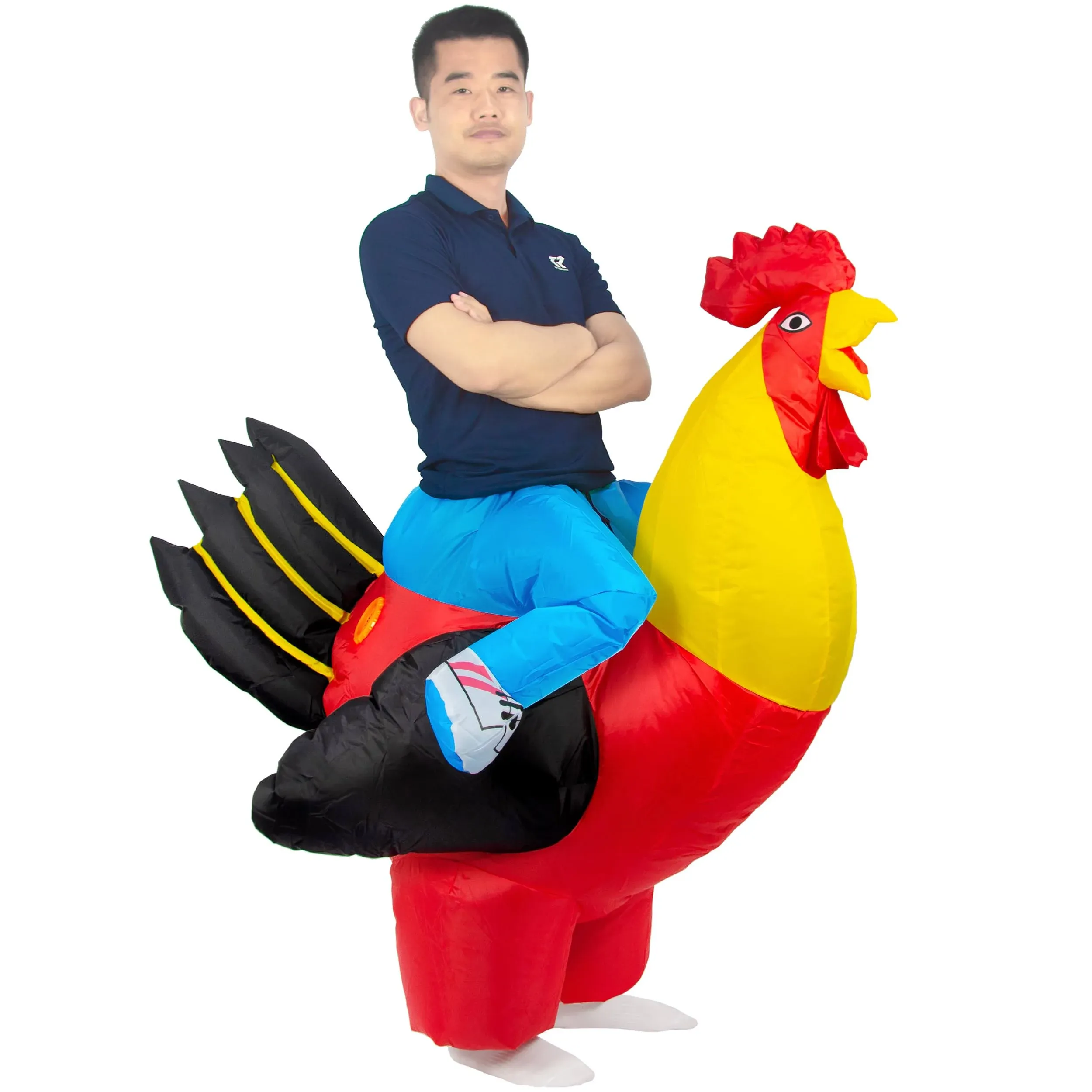 Inflatable Rooster Costume Adult Chicken Halloween Animal Fancy Dress Adult G...