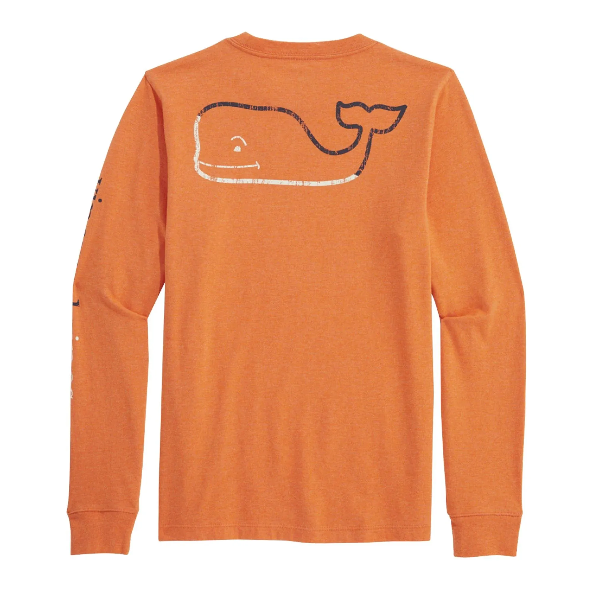 Vineyard Vines Kids' Long Sleeve Cotton Graphic Pocket T-Shirt in Fresh Sqze Heather