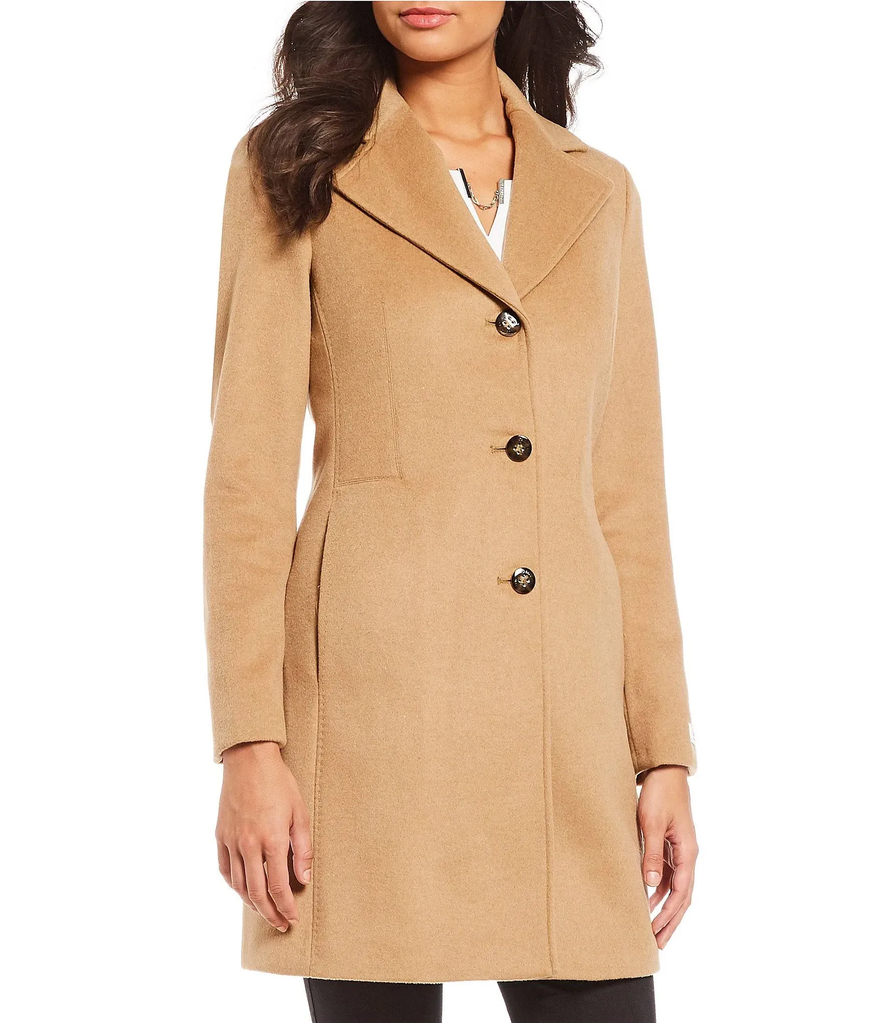 Calvin Klein Women's Single Breasted Coat Brown Size 10