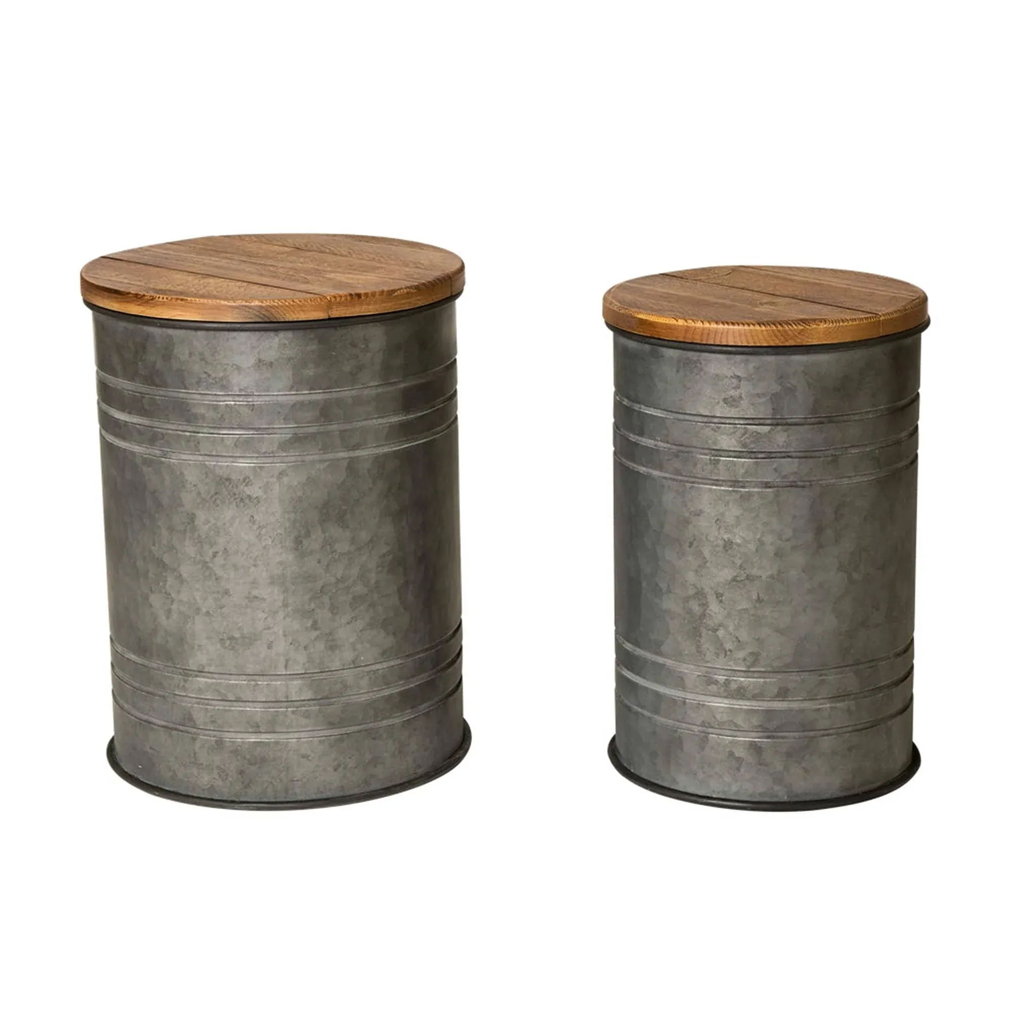 Glitzhome Farmhouse Storage Stools (Set of 2)