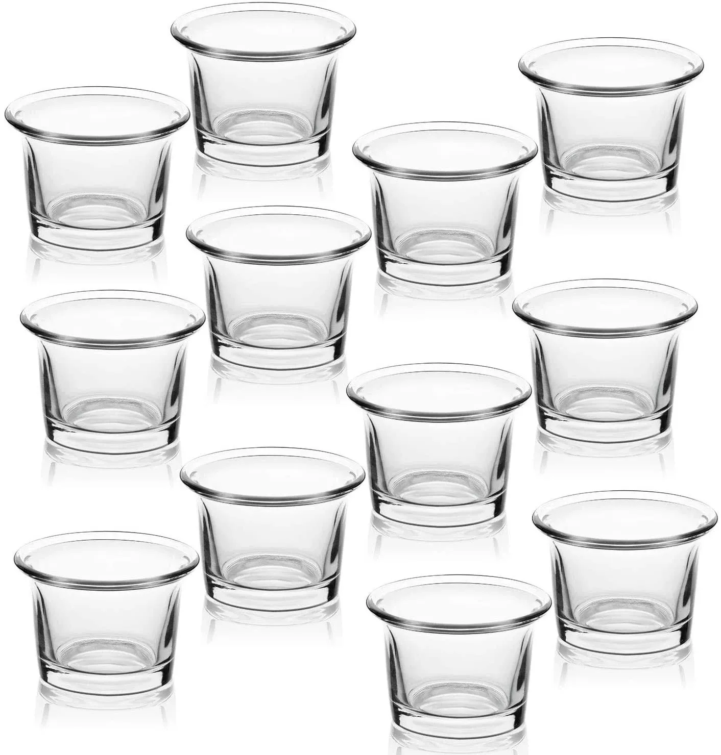 Set of 12 Glass Votive Tealight Candle Holders