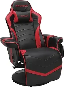 RESPAWN RSP-900 Racing Style, Reclining Gaming Chair, 35.04" - 51.18" D x 30.71" W x 37.01" - 44.88" H, Leather, Red