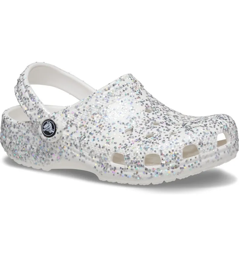 Crocs Classic Glitter Clogs (Toddler), Pure Water, 6 ToddlerCrocs Classic Glitter Clogs (Toddler), Pure Water, 6 Tod…