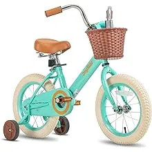 Joystar Vintage 12 Inch Kids Bike with Basket & Training Wheels for 2-7 Years Old Girls & Boys