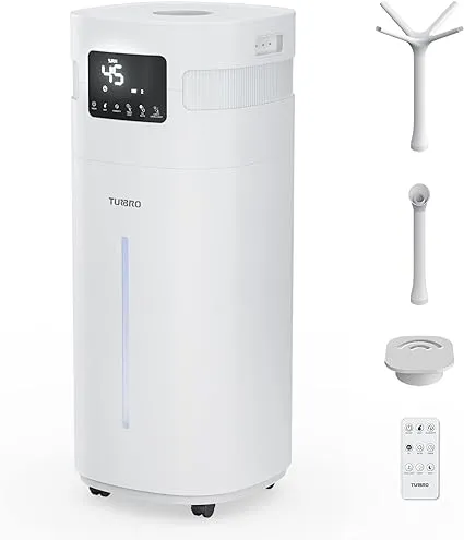 TURBRO Commercial Humidifier, WiFi-Enabled, 5.3Gal/20L Ultrasonic Air Vaporizer for Large Rooms up to 2000 Sq Ft, UV-C LED, Top Refill, with 360°Nozzle for Whole House, Greenhouse, Plant