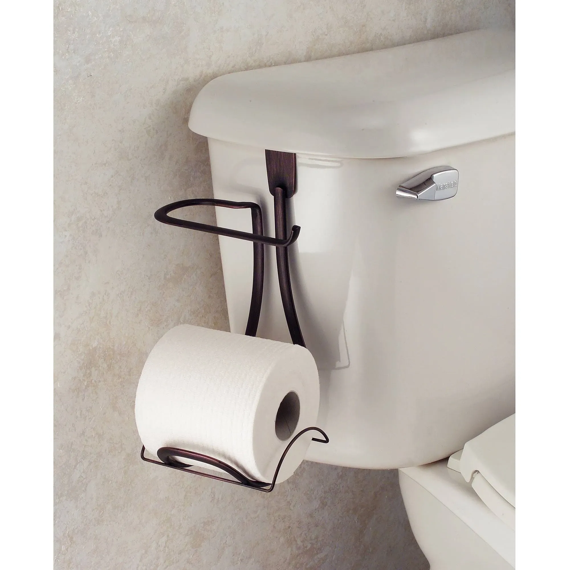 iDesign Axis Over the Tank Toilet Paper Holder Plus, Bronze - Transitional - Toilet Paper Holders - by iDesign | Houzz