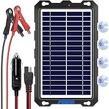 Upgraded 7.5W-Solar-Battery-Trickle-Charger-Maintainer-12V Portable Waterproof Solar Panel Trickle Charging Kit for Car, Automotive, Motorcycle, Boat, Marine, RV,Trailer,Powersports, Snowmobile, etc.