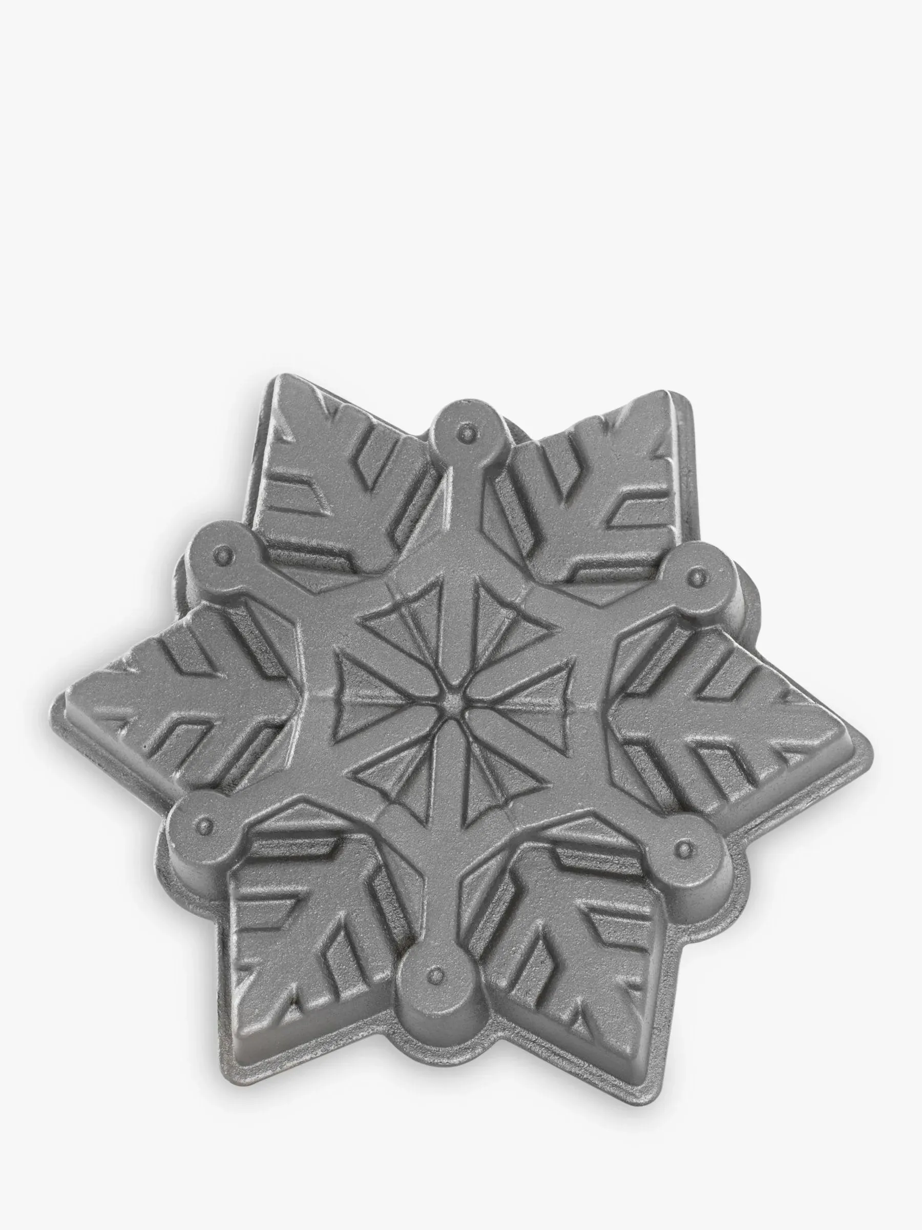 Nordic Ware Snowflake Aluminum Nonstick Shortbread & Cake Pan, 6 Cup, Silver, 10.9"L x 9.6"W x 2.2"H