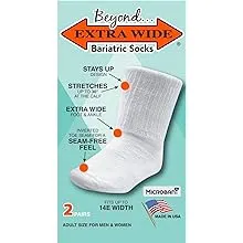 Bariatric Socks - Made in USA, for Extreme Lymphedema. Stretches up 30" (2 Pairs)