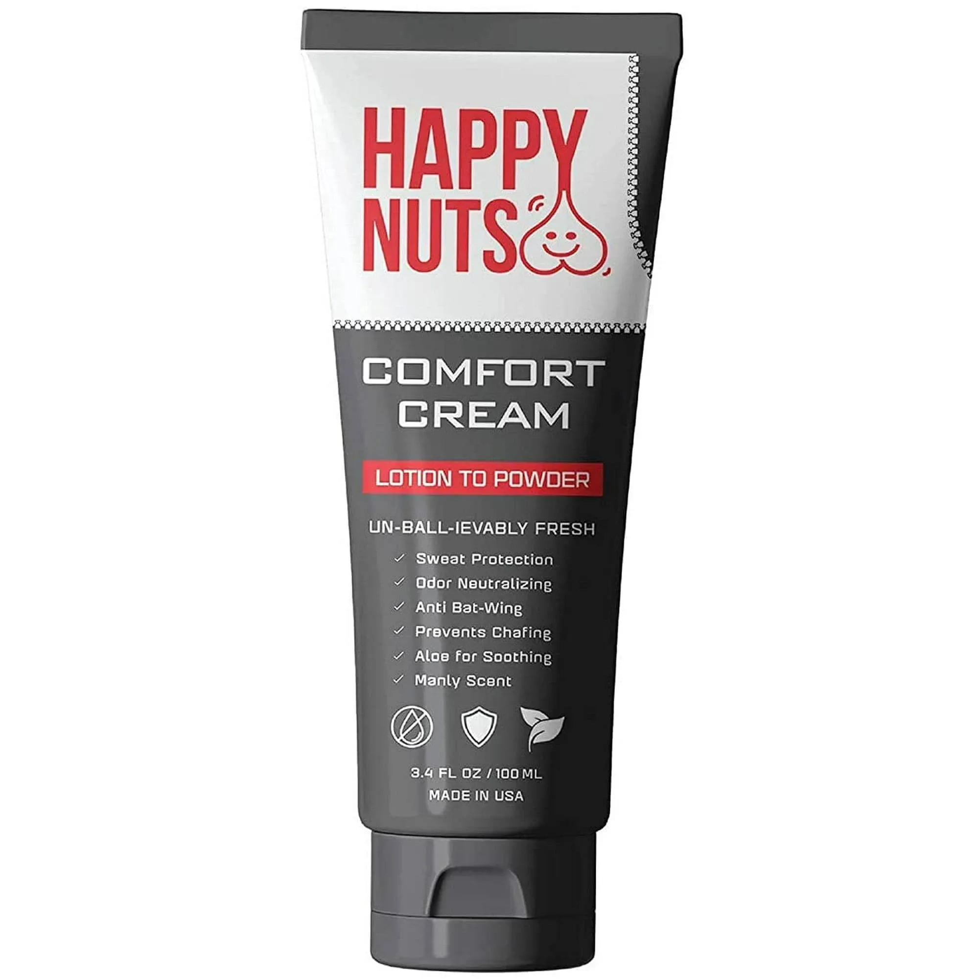 Happy Nuts Comfort Cream Deodorant for Men Anti-Chafing Sweat Defense, Odor Control, Aluminum-Free Mens Deodorant & Hygiene Products for Mens Privat