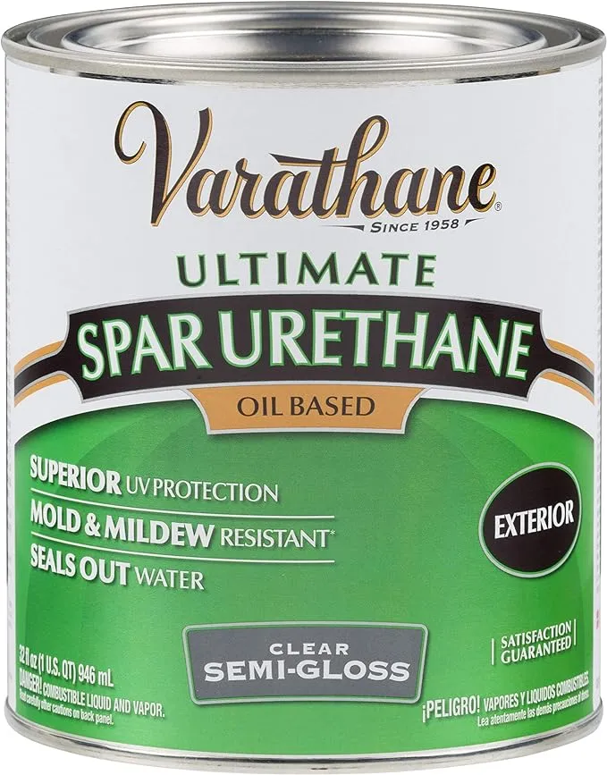 Varathane 242186h 1 qt Crystal Clear Spar Urethane Exterior Oil Based Semi Gloss