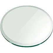 26" Inch Round Glass Table Top 1/2" Thick Tempered Beveled Edge by Fab Glass and Mirror