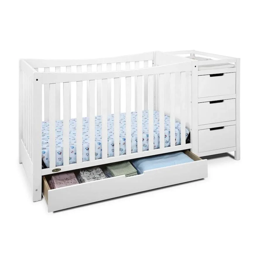 Graco Remi 4-in-1 Convertible Crib & Changer, White