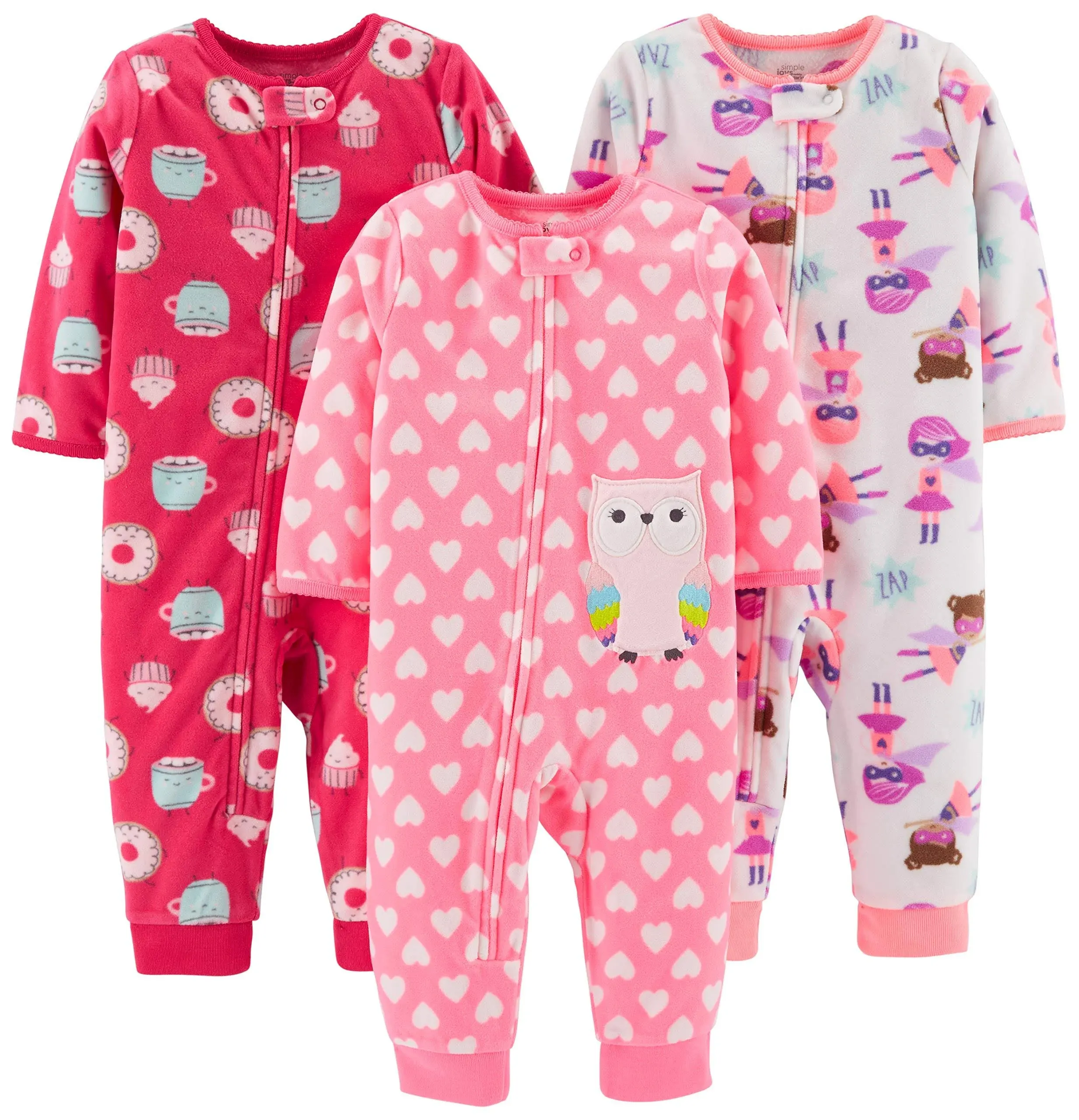 Carters 3-Piece Baby Girls Sleep &amp; Play Cotton Footie Bundle Size 6M