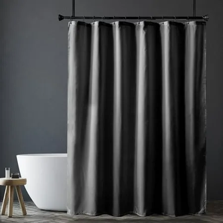 Grey Shower Curtain Liner Dark Grey Fabric Shower Liner 2-in-1 Bathroom Shower Curtain and Liner 12 Grommet Holes Water Proof Machine Washable Hotel Quality 72 x 72 Inches