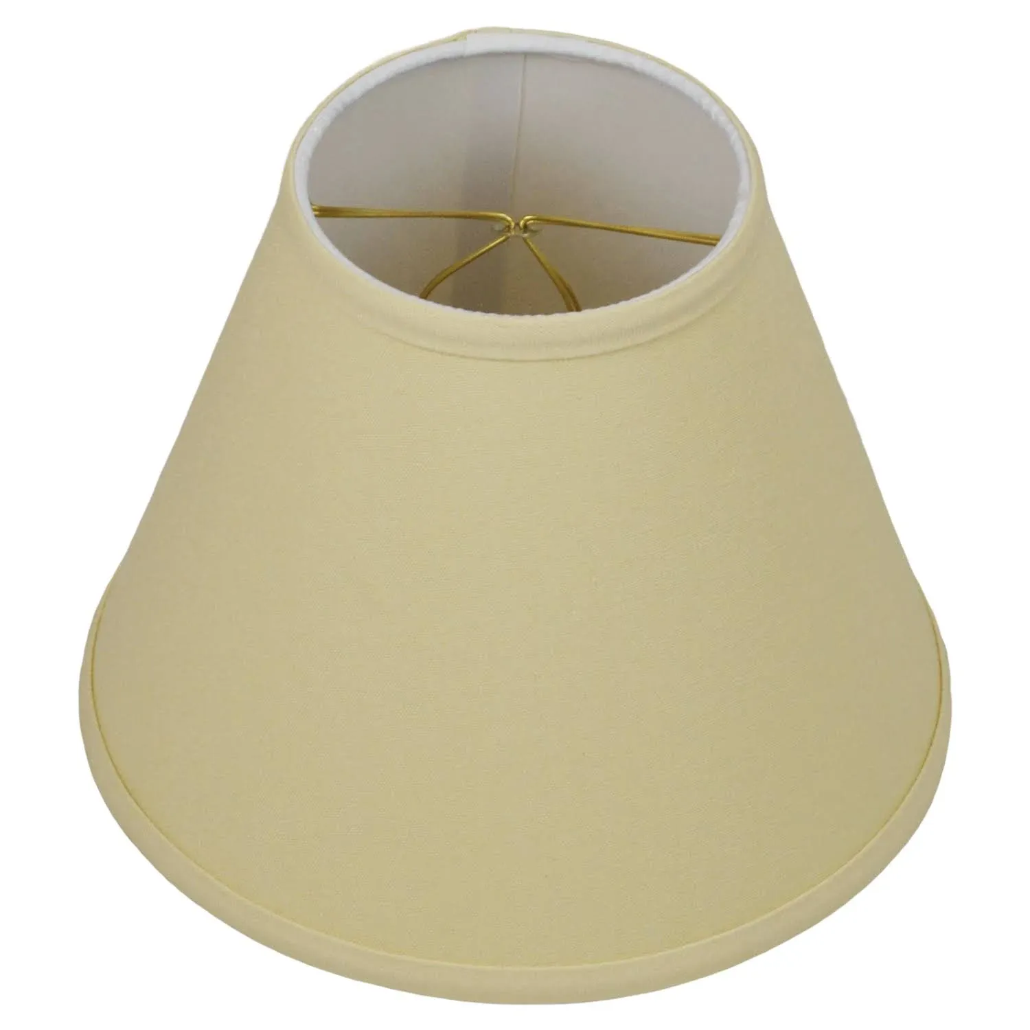 FenchelShades.com Lampshade 5" Top Diameter x 10" Bottom Diameter x 8" Slant Height with Clip-On Attachment for Standard Edison-Style Lightbulb (Linen White with Binding Tape)