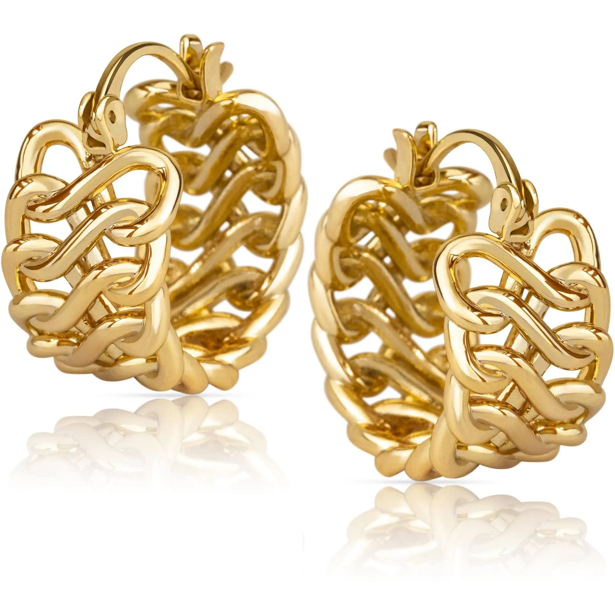 Benevolence LA Women's Braided Huggie Hoop Earrings