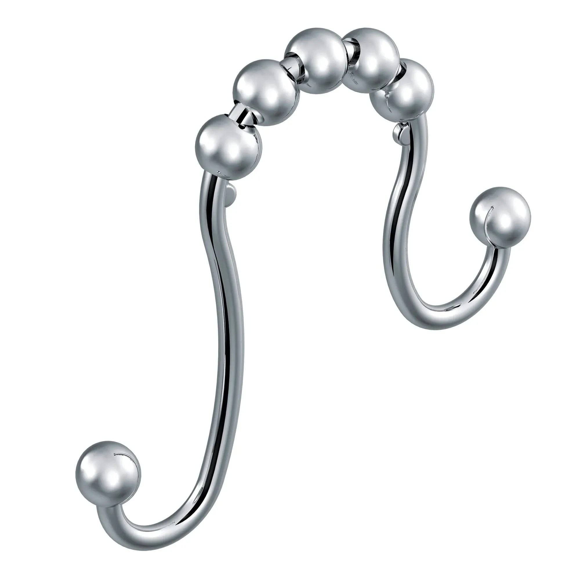 Moen SR2201CH Double Hook Shower Curtain Rings Bright Chrome Finish